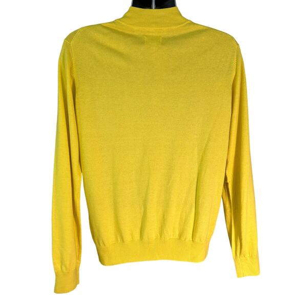 NWT Graham Luxe Quarter Zip Sweater Size M Silk Blend Butter Yellow - Picture 2 of 9
